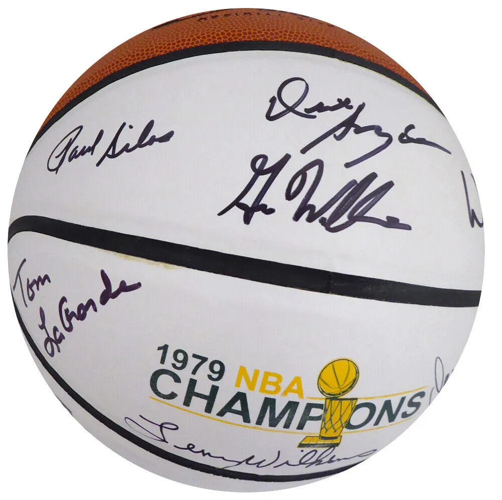 1978-79 NBA CHAMP SUPERSONICS AUTOGRAPHED BASKETBALL 9 SIGS WILKENS MCS 145851
