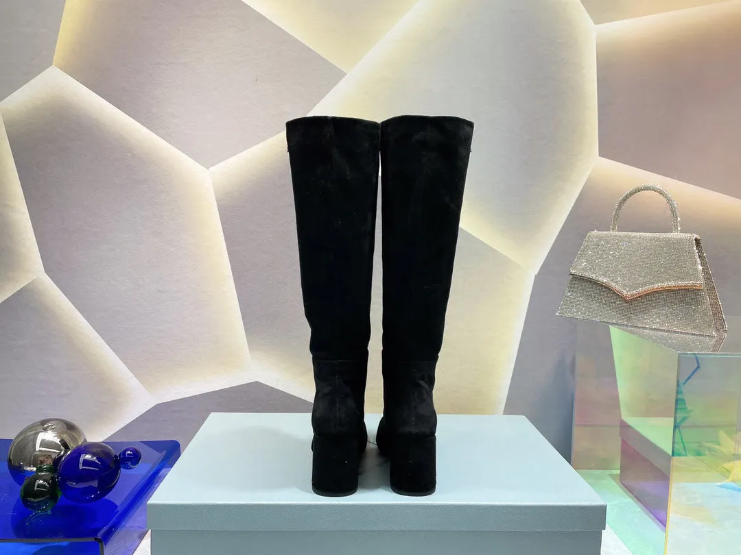 35-42 7.5cm thick heel high boots fashion grace shoes  women high quality 2022 new
