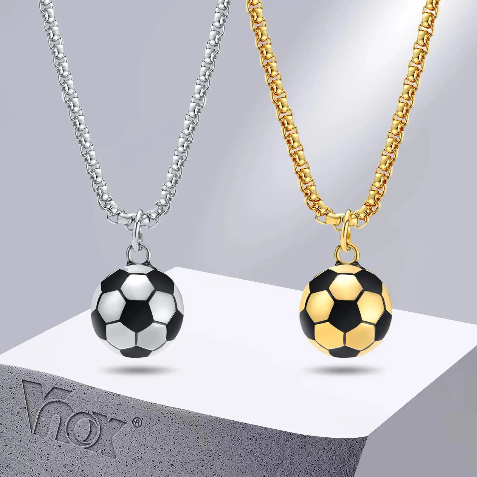 3D Football Pendant Necklace for Men - Stainless Steel Soccer Jewelry, Perfect Sports Lover Gift