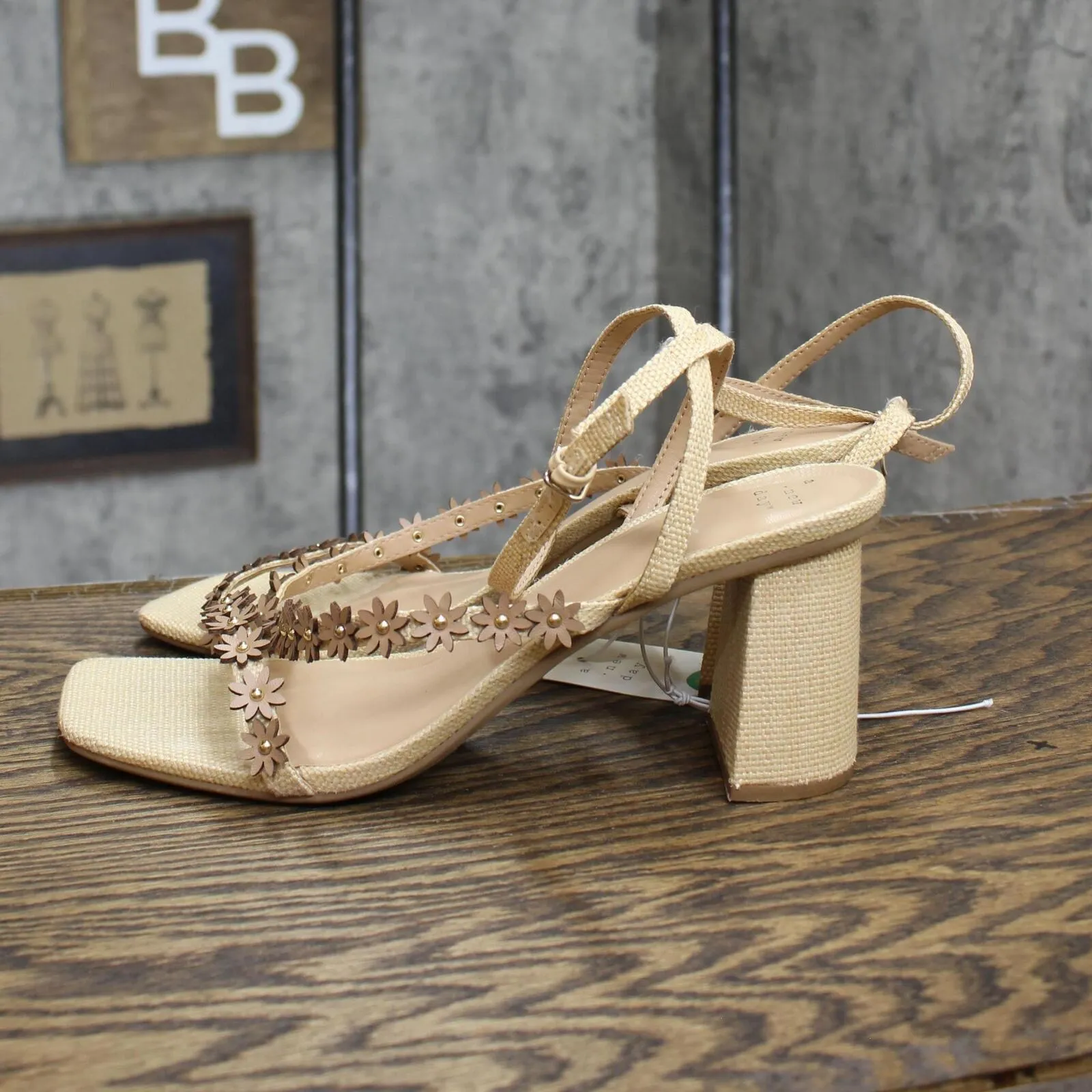 A New Day Women's Mirabel Strappy Heels 89530584 Beige Brown 10M