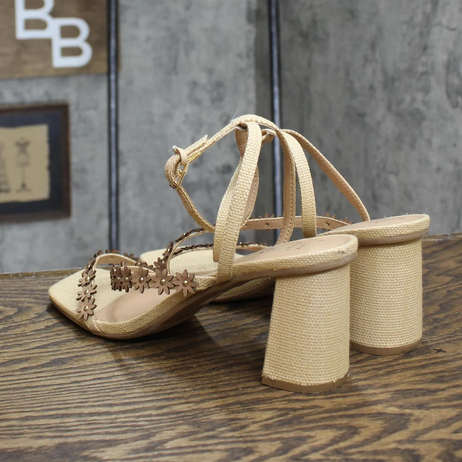 A New Day Women's Mirabel Strappy Heels 89530584 Beige Brown 10M