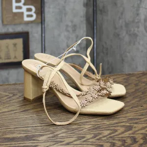 A New Day Women's Mirabel Strappy Heels 89530584 Beige Brown 8M