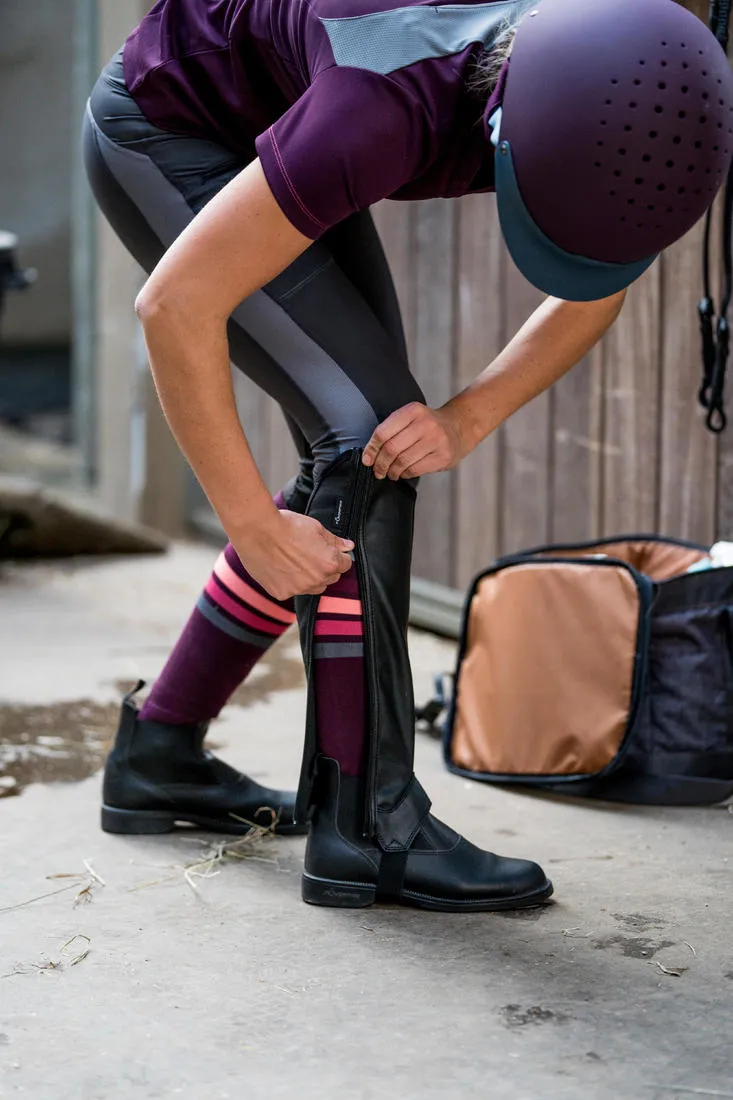 Adult Horse Riding Classic Leather Jodhpur Boots - Black