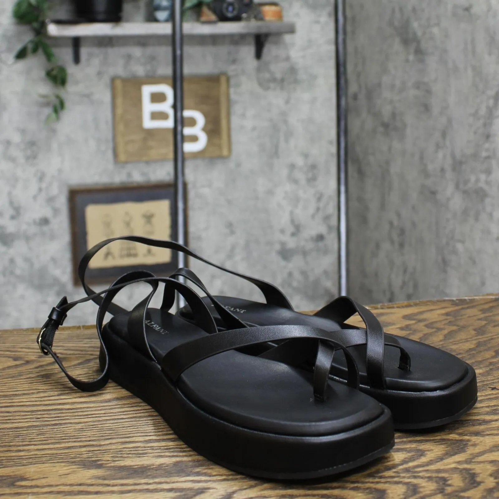 Alfani Womens ARAA Open Toe Platform Ankle Strap Sandals 10014836800 Black 10M
