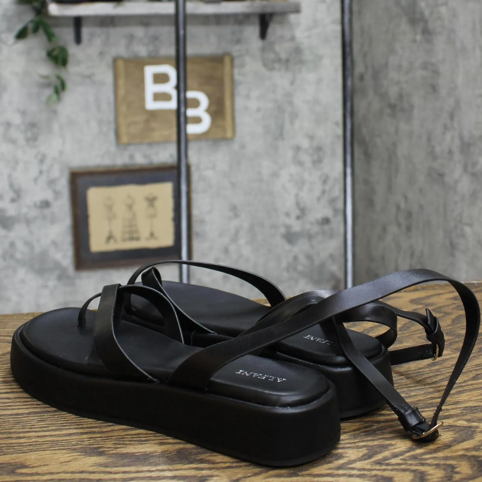 Alfani Womens ARAA Open Toe Platform Ankle Strap Sandals 10014836800 Black 10M