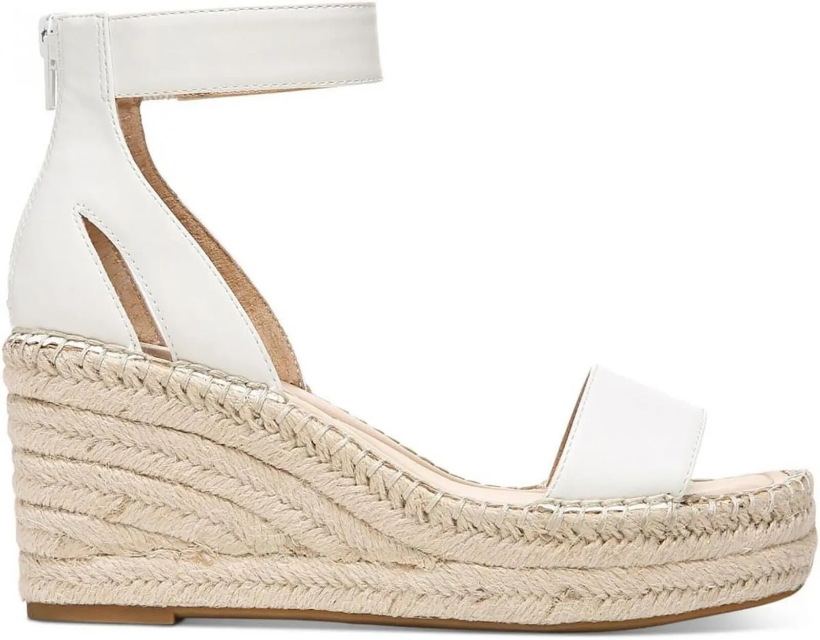Alfani Womens Cohjo Faux Leather Wedge Sandals 10014839400 White Smooth 10M