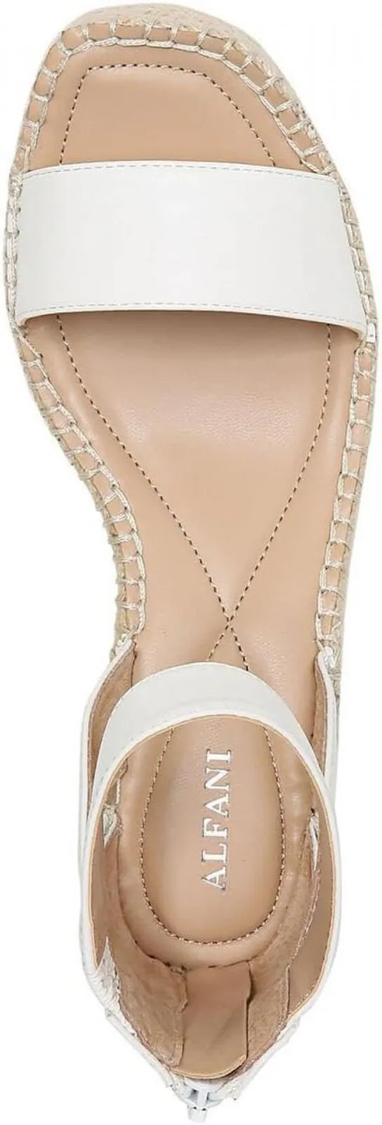 Alfani Womens Cohjo Faux Leather Wedge Sandals 10014839400 White Smooth 10M