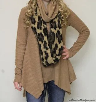 All Dec'd Out | Camel Long Sleeve Sweater
