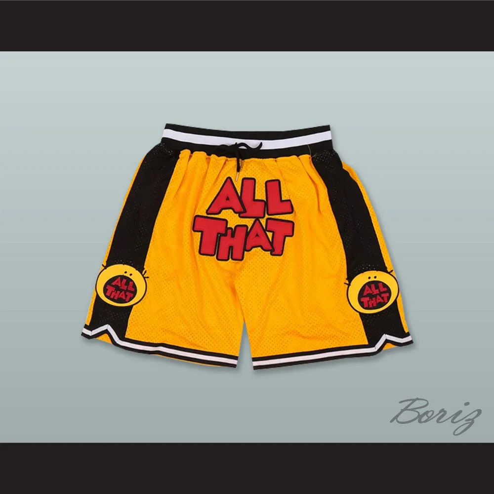 All That Yellow Basketball Shorts with Patches
