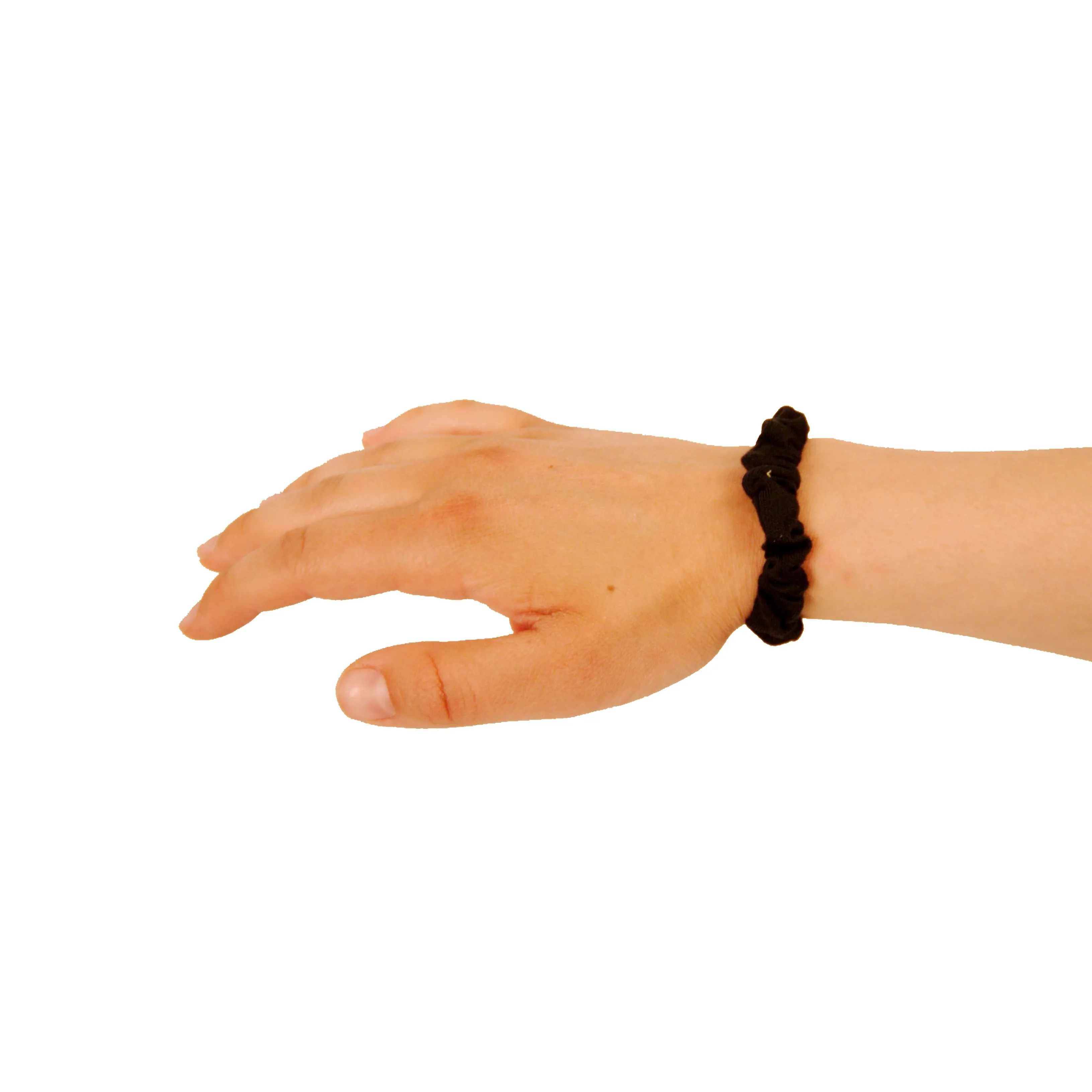 Amelia Beauty, Black Jersey Scrunchies, 2.25in Diameter, Gentle on Hair, Strong Hold, No Snag, No Dents or Creases. 12 Pack