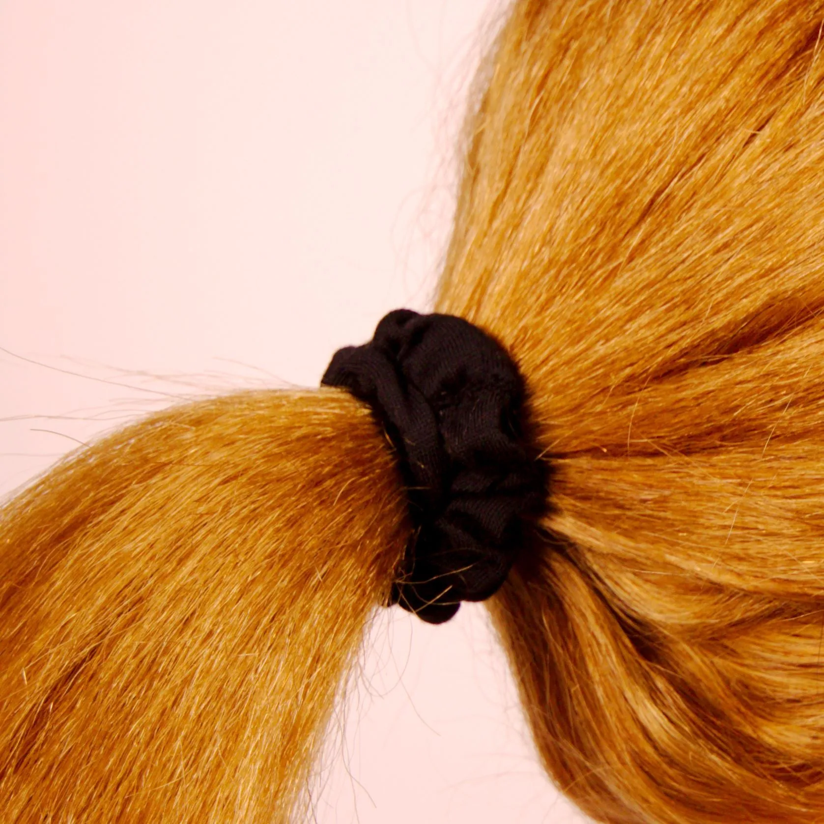 Amelia Beauty, Black Jersey Scrunchies, 2.25in Diameter, Gentle on Hair, Strong Hold, No Snag, No Dents or Creases. 12 Pack