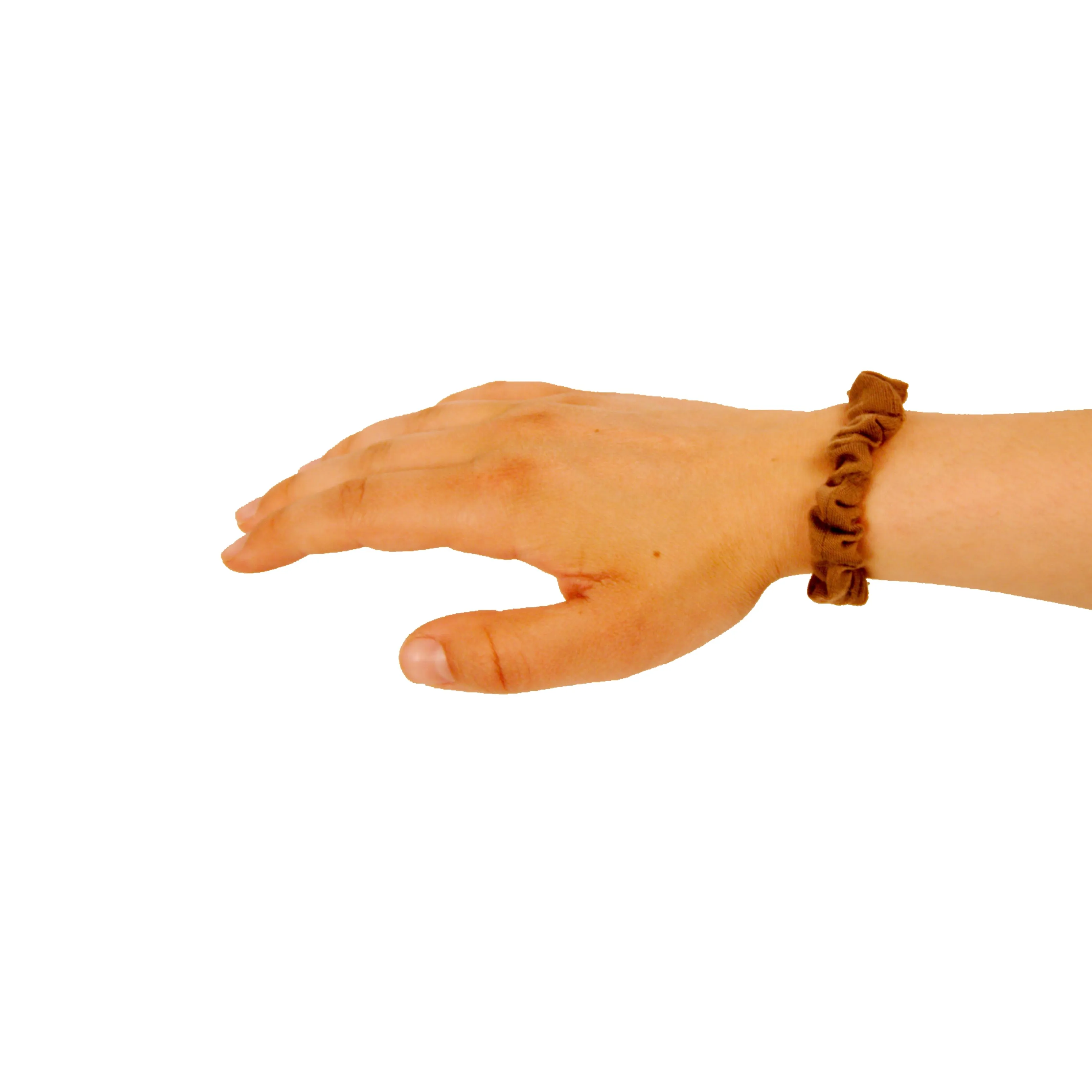 Amelia Beauty, Brown Jersey Scrunchies, 2.25in Diameter, Gentle on Hair, Strong Hold, No Snag, No Dents or Creases. 12 Pack