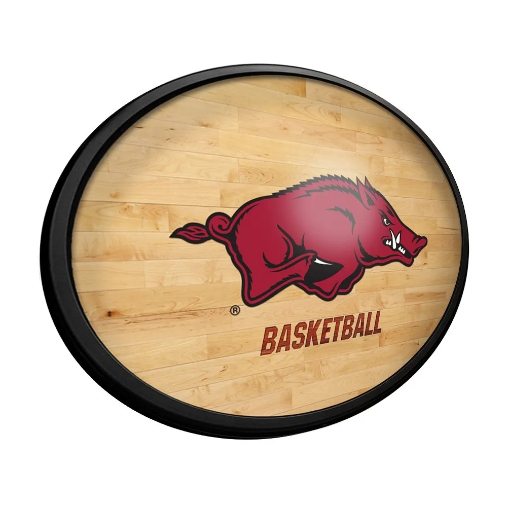 Arkansas Razorbacks: Hardwood - Oval Slimline Lighted Wall Sign