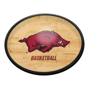 Arkansas Razorbacks: Hardwood - Oval Slimline Lighted Wall Sign