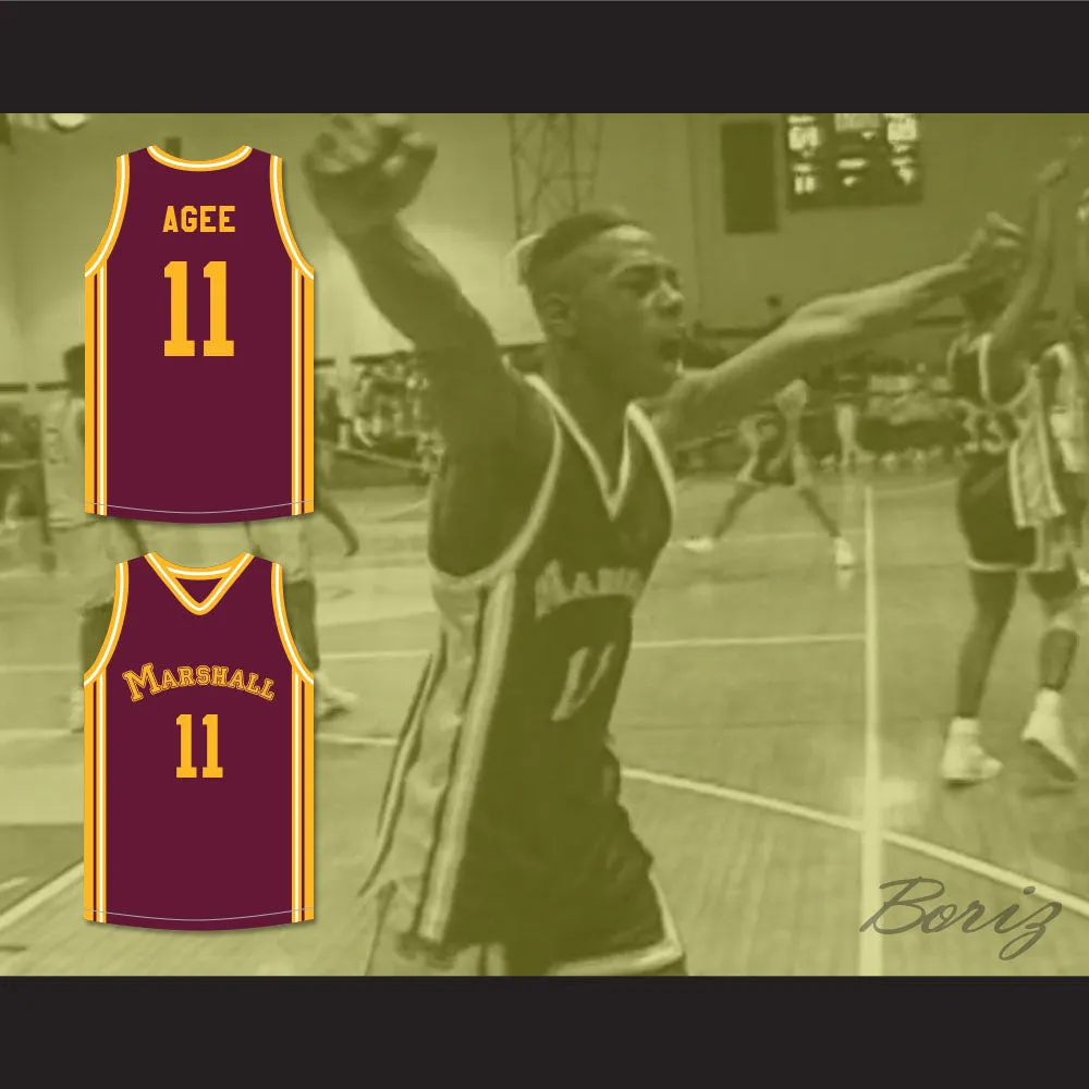 Arthur Agee 11 John Marshall Metropolitan High School Commandos Maroon Basketball Jersey Hoop Dreams