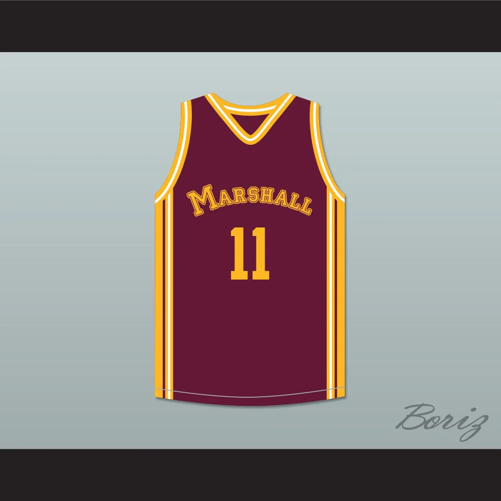Arthur Agee 11 John Marshall Metropolitan High School Commandos Maroon Basketball Jersey Hoop Dreams