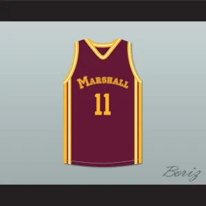 Arthur Agee 11 John Marshall Metropolitan High School Commandos Maroon Basketball Jersey Hoop Dreams