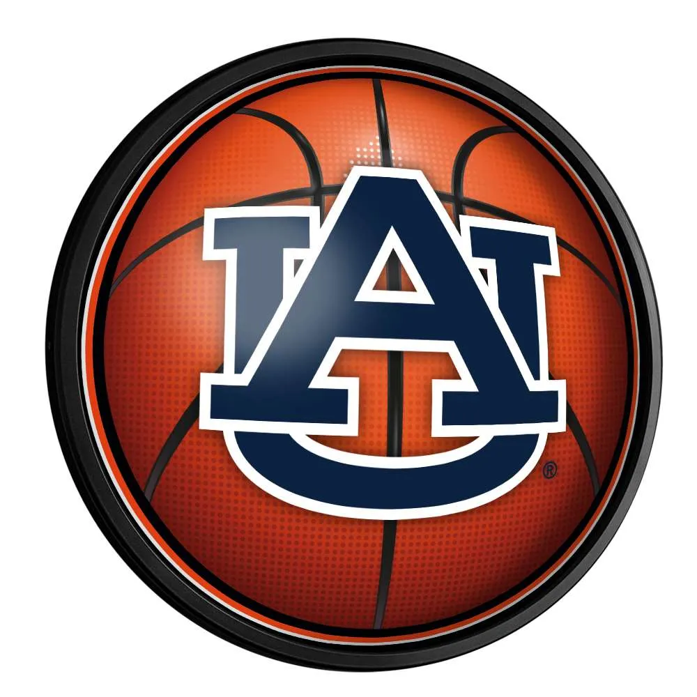 Auburn Tigers: Basketball - Round Slimline Lighted Wall Sign