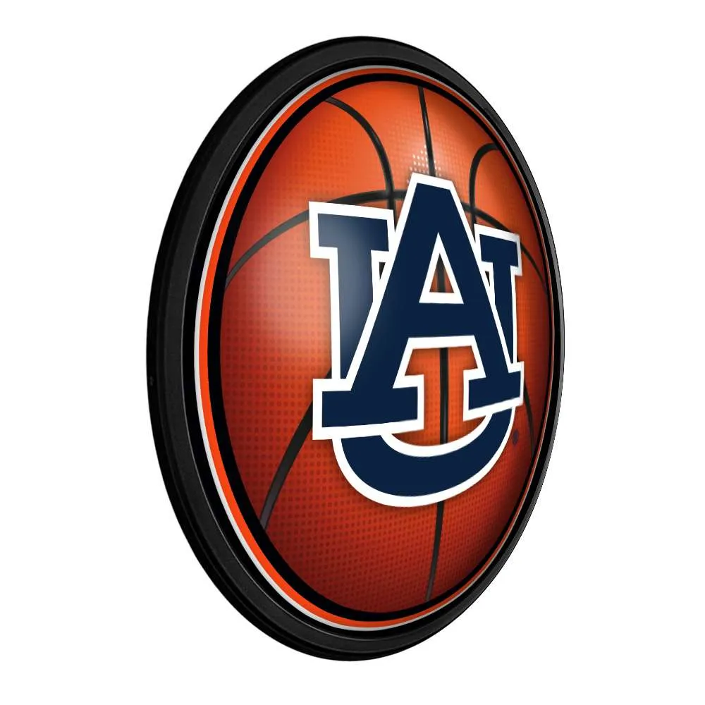 Auburn Tigers: Basketball - Round Slimline Lighted Wall Sign