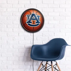 Auburn Tigers: Basketball - Round Slimline Lighted Wall Sign