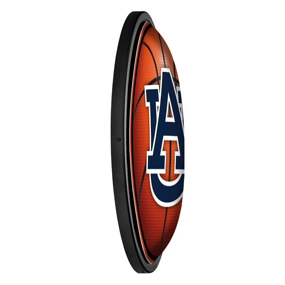 Auburn Tigers: Basketball - Round Slimline Lighted Wall Sign
