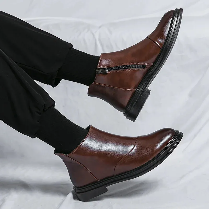 ÜberStiefel Männer High-Top Stiefeletten mit Spitzen Zehen