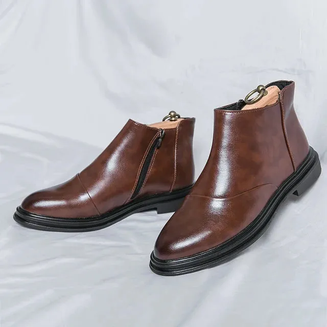 ÜberStiefel Männer High-Top Stiefeletten mit Spitzen Zehen