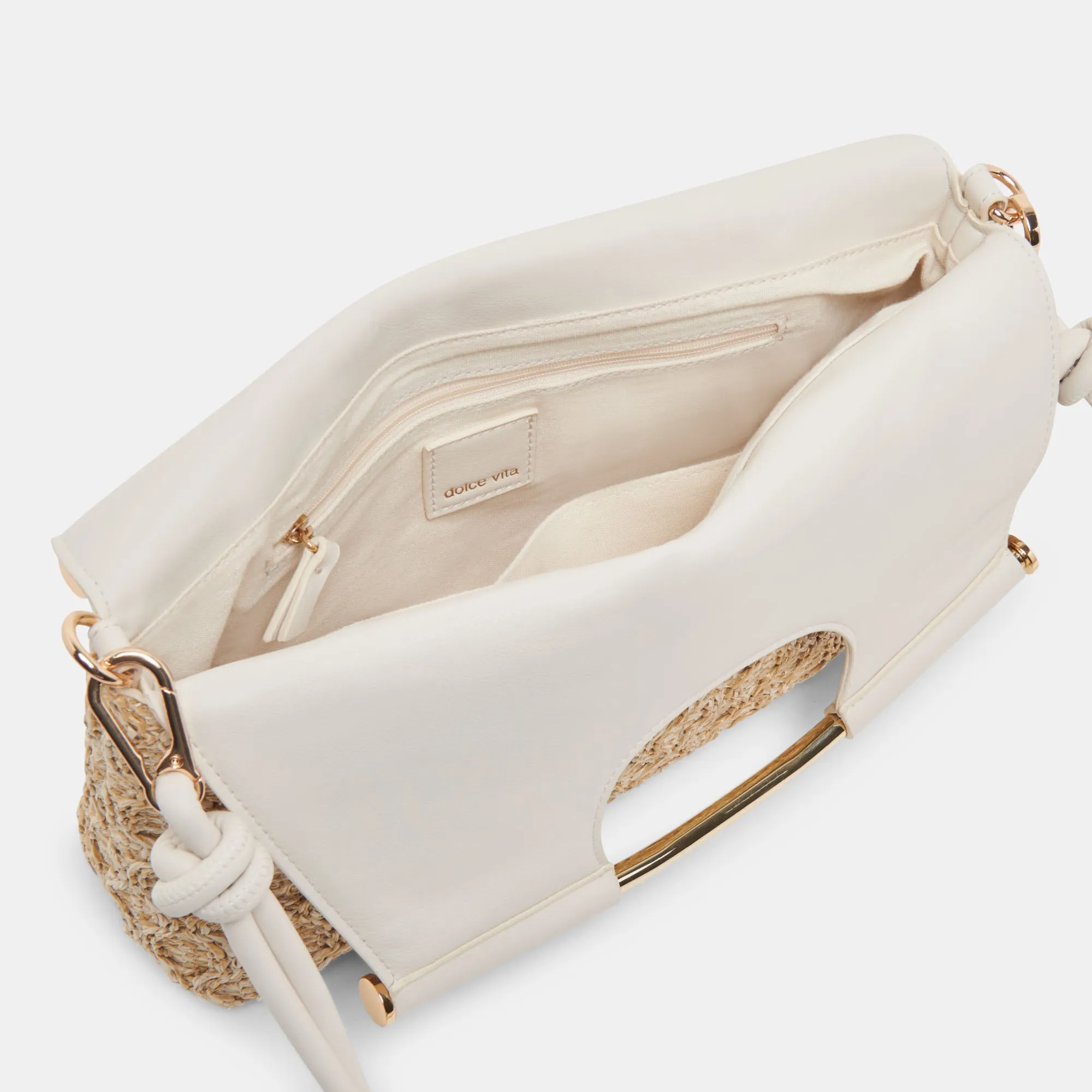 BIANCA CLUTCH IVORY NATURAL RAFFIA