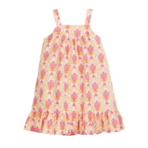 Bisby Girls KK Dress Coral Lotus Blossom