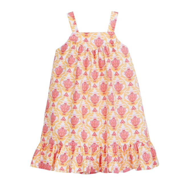 Bisby Girls KK Dress Coral Lotus Blossom