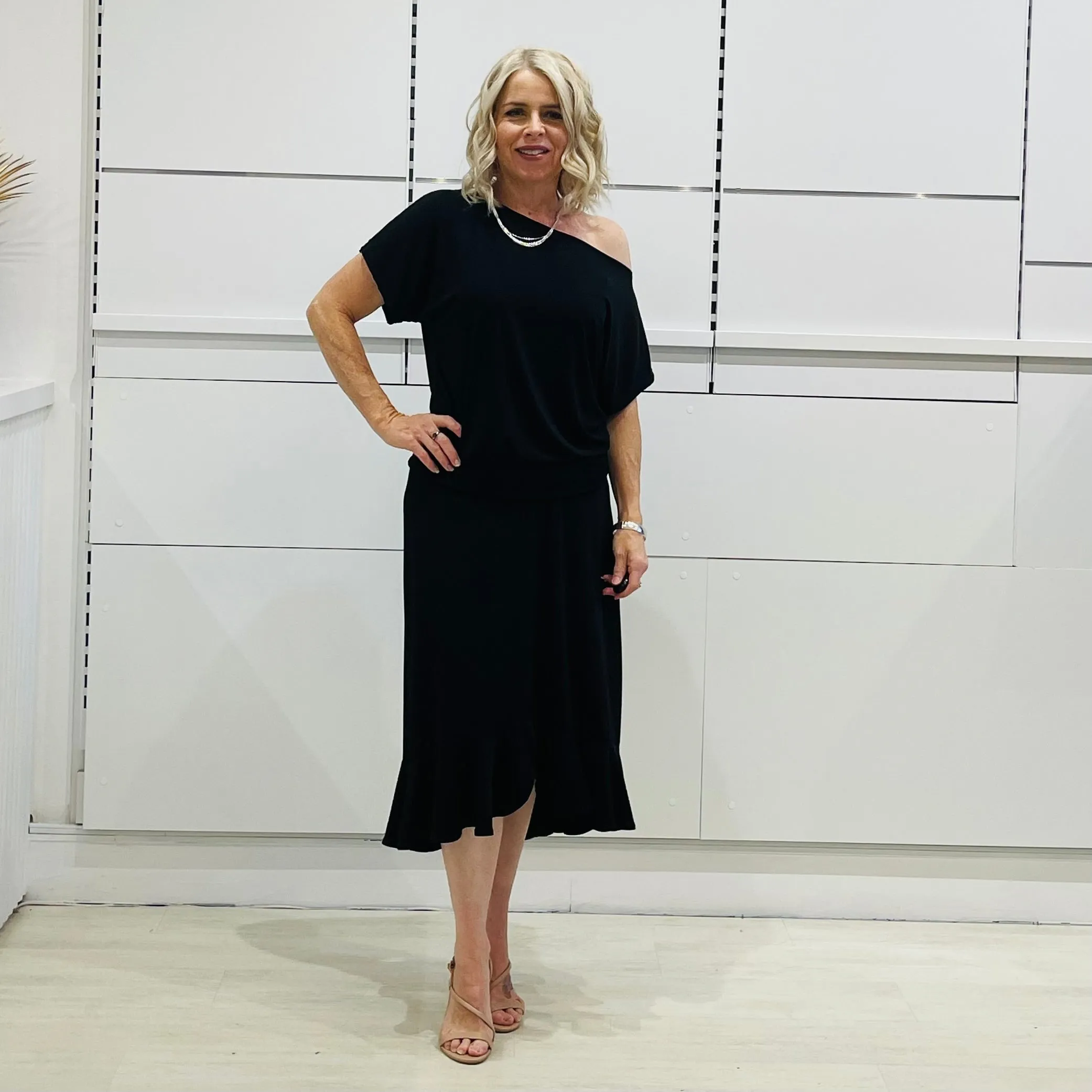 Black Rachel Ruffle skirt