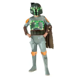 Boba Fett Star Wars Deluxe Light Up Child Size M