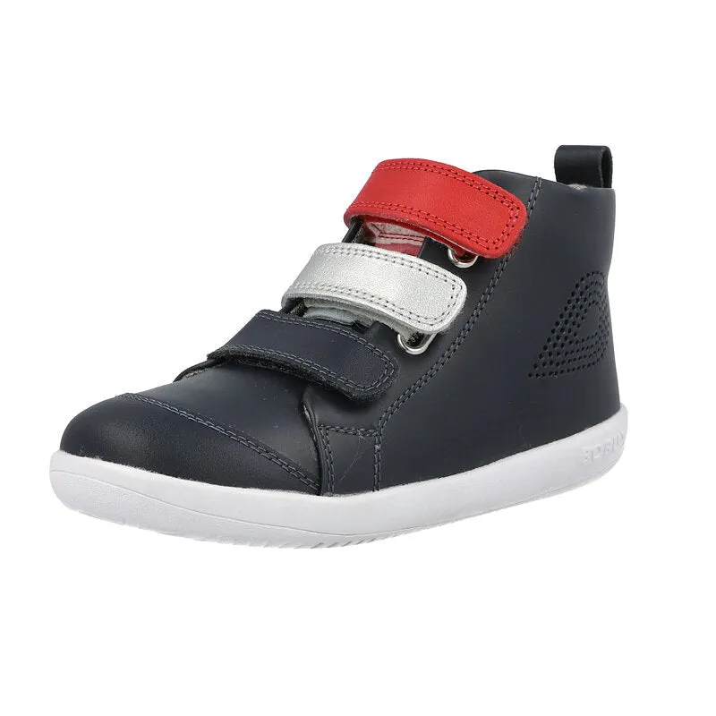 Bobux KP Hi Court Switch Arctic Navy Boots(Red   Silver)