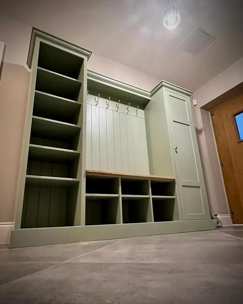 Boot Room Storage Bench with Shelving