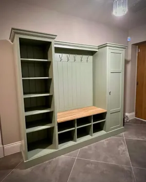 Boot Room Storage Bench with Shelving