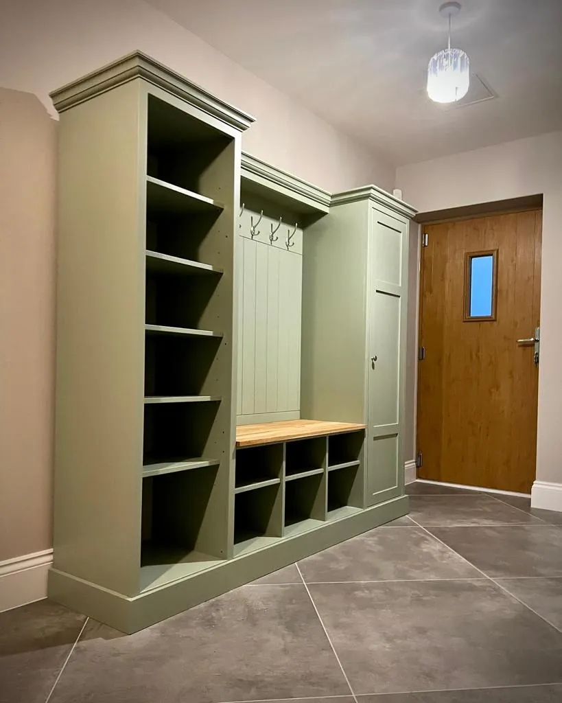 Boot Room Storage Bench with Shelving