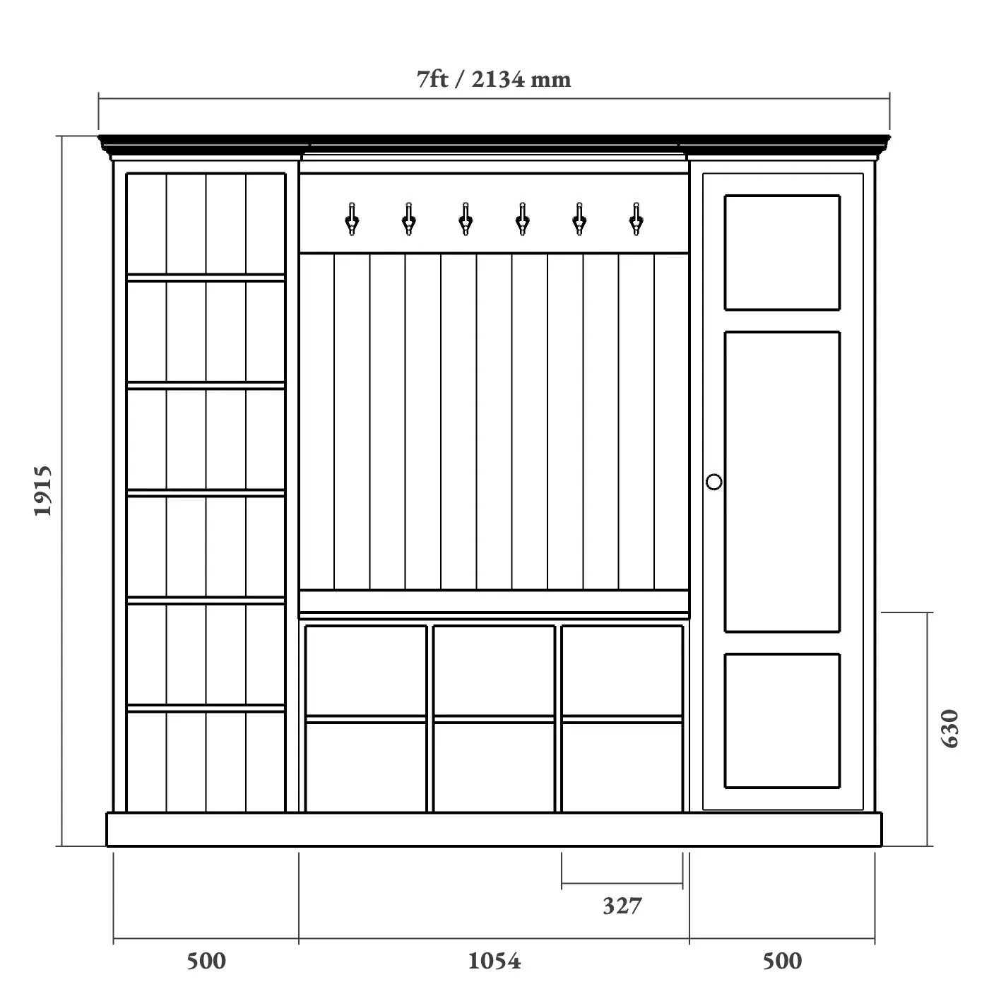 Boot Room Storage Bench with Shelving
