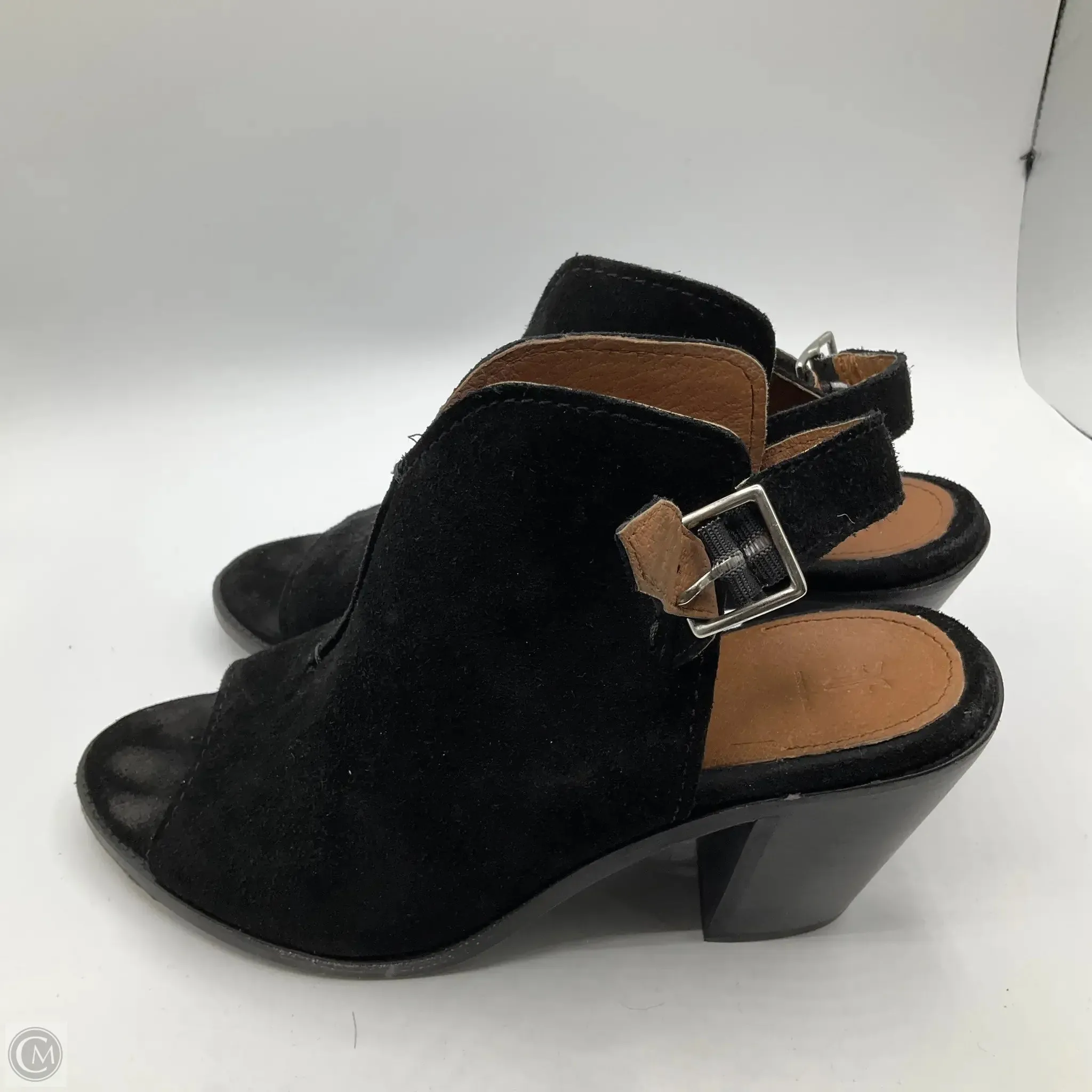 Boots Ankle Heels By Frye In Black, Size: 10