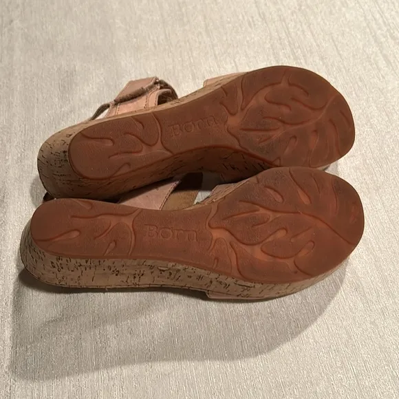 Born Open Toed Platform Nude Sandals