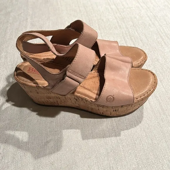 Born Open Toed Platform Nude Sandals