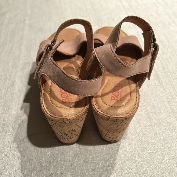 Born Open Toed Platform Nude Sandals