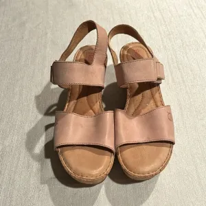 Born Open Toed Platform Nude Sandals