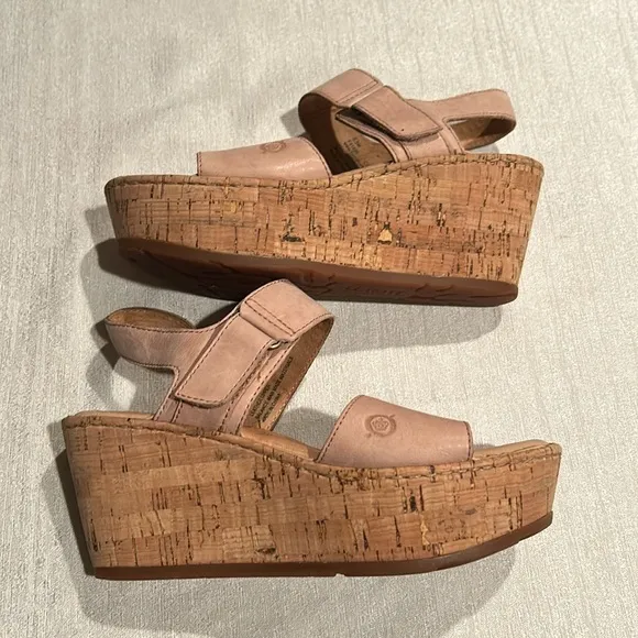 Born Open Toed Platform Nude Sandals