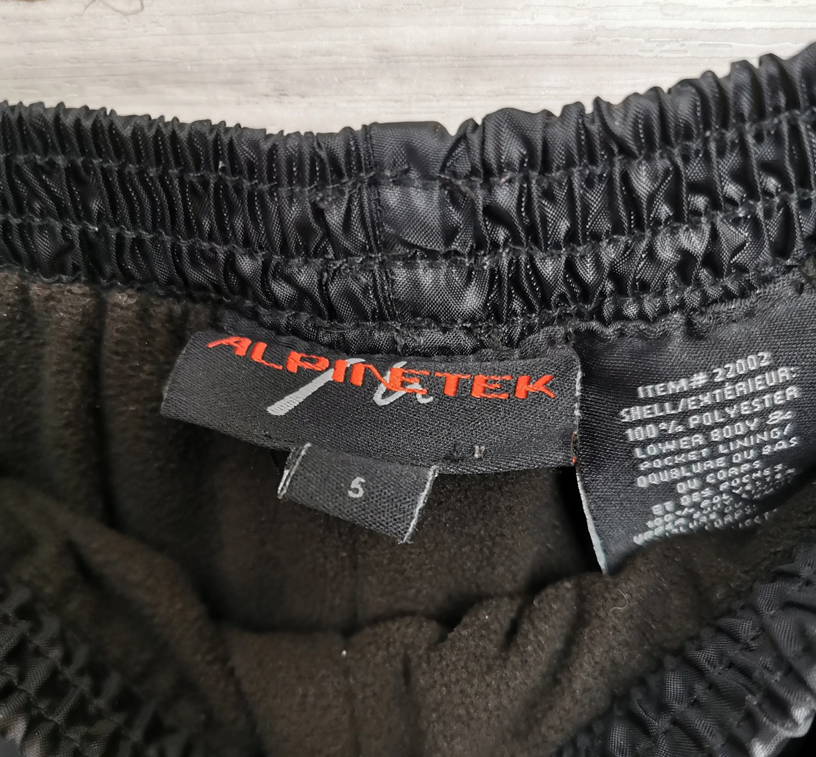 BOY SIZE 5 YEARS - ALPINETEK, Waterproof, Fleece Lined Pants EUC B3