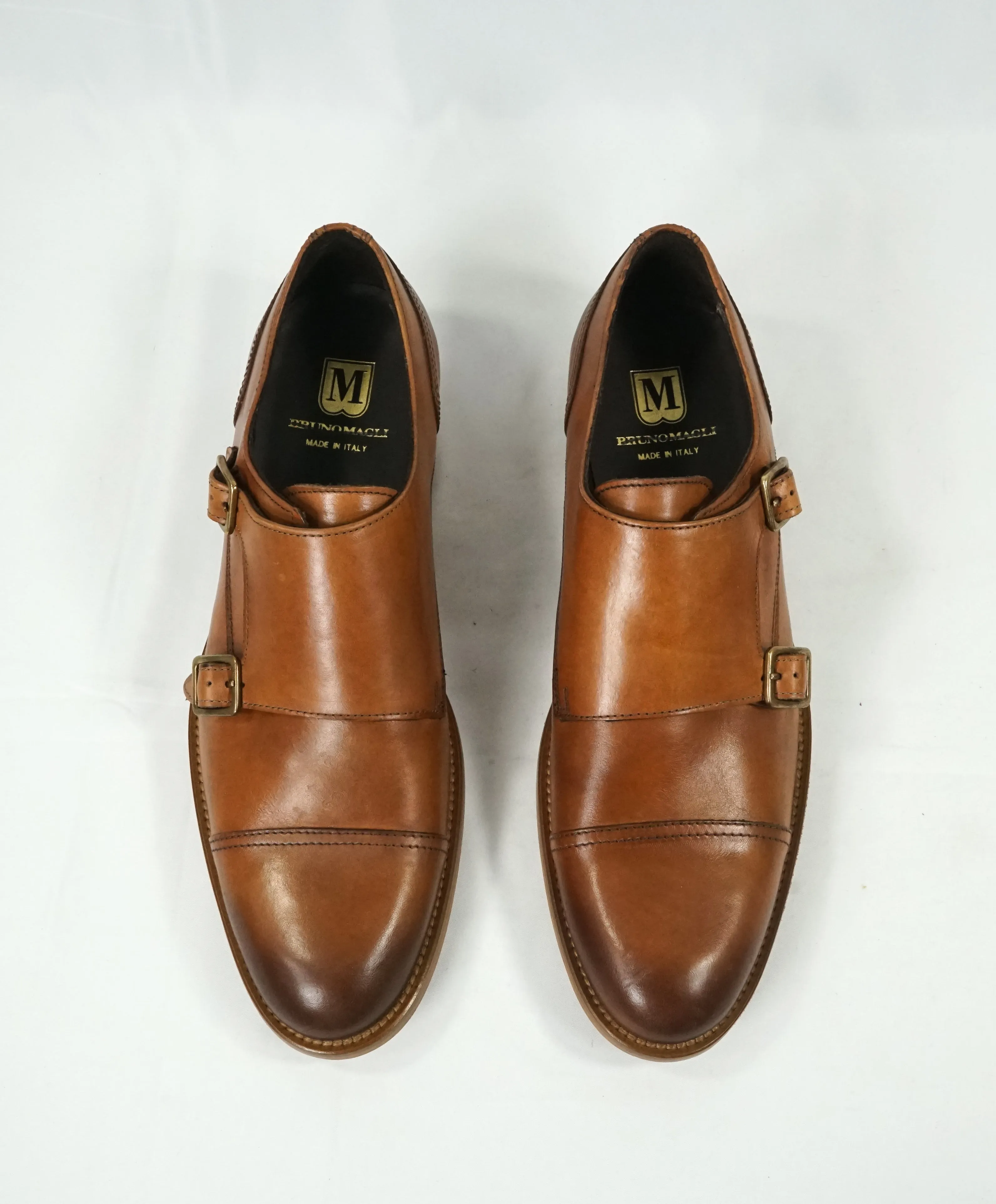 BRUNO MAGLI - “SASSO” Brown Patina Double Monk Strap Loafers - 10.5