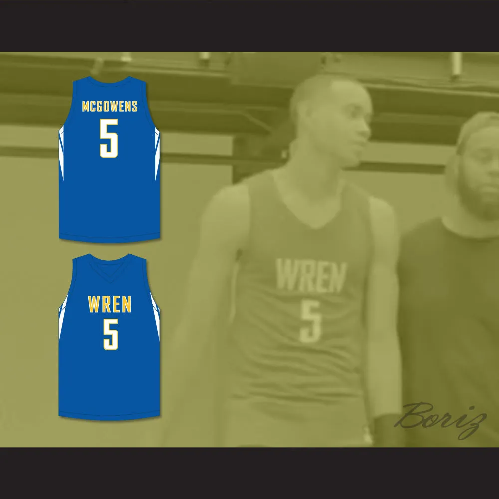 Bryce McGowens 5 Wren High School Hurricanes Blue Basketball Jersey 2
