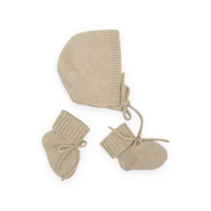 Cashmere Bonnet & Boots Gift Set Apricot