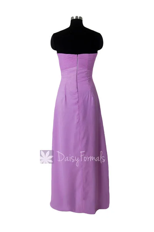 Chic Wisteria Long Sweetheart Chiffon Bridesmaid Dress Formal Evening Dress Lilac Dress (BM232)