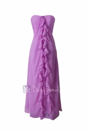 Chic Wisteria Long Sweetheart Chiffon Bridesmaid Dress Formal Evening Dress Lilac Dress (BM232)
