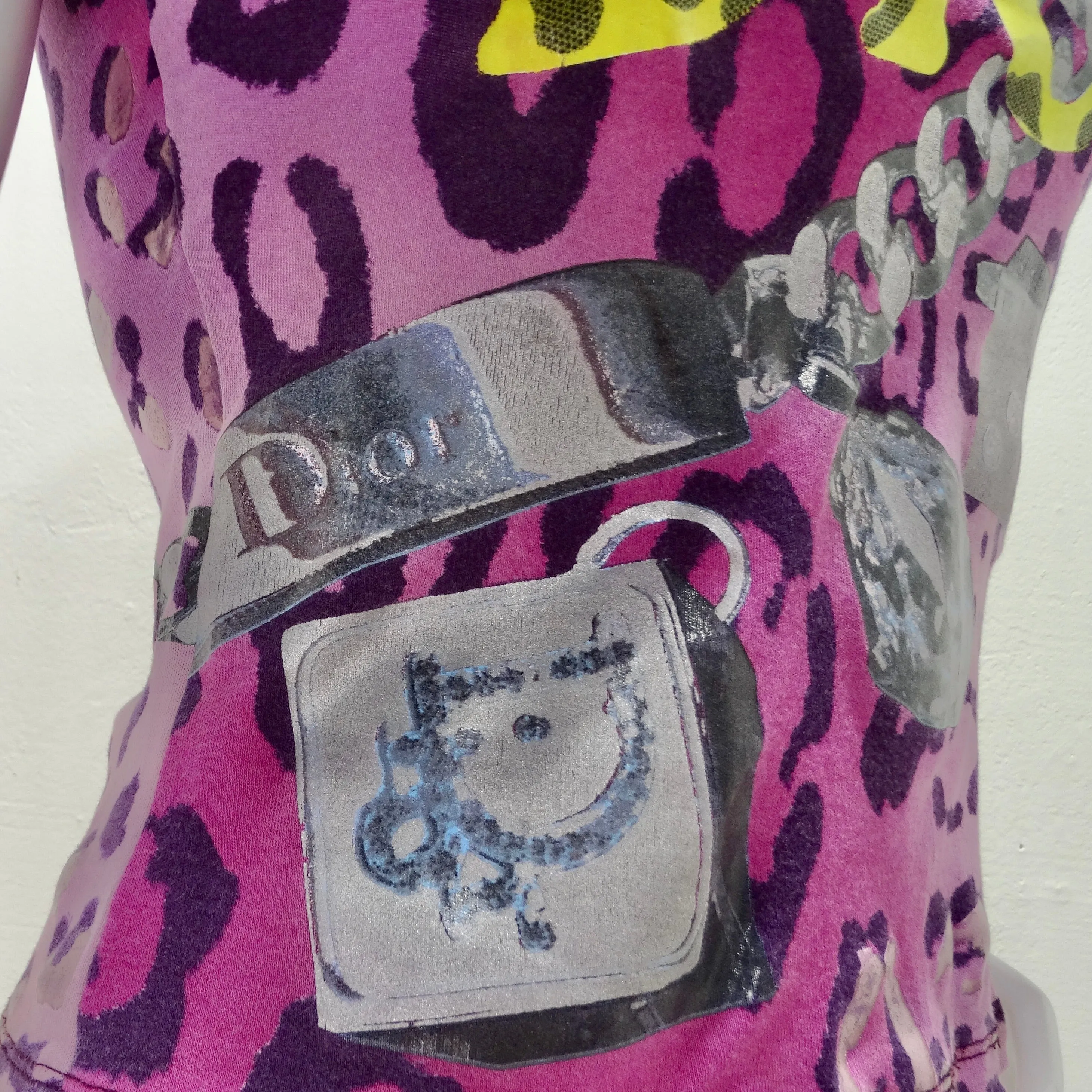 Christian Dior 2004 Y2K Dice Leopard Print T-Shirt